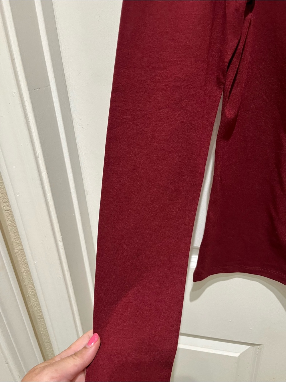 NWT GAP Mockneck Long-Sleeve Top in Burgandy Size Small - Picture 7 of 13